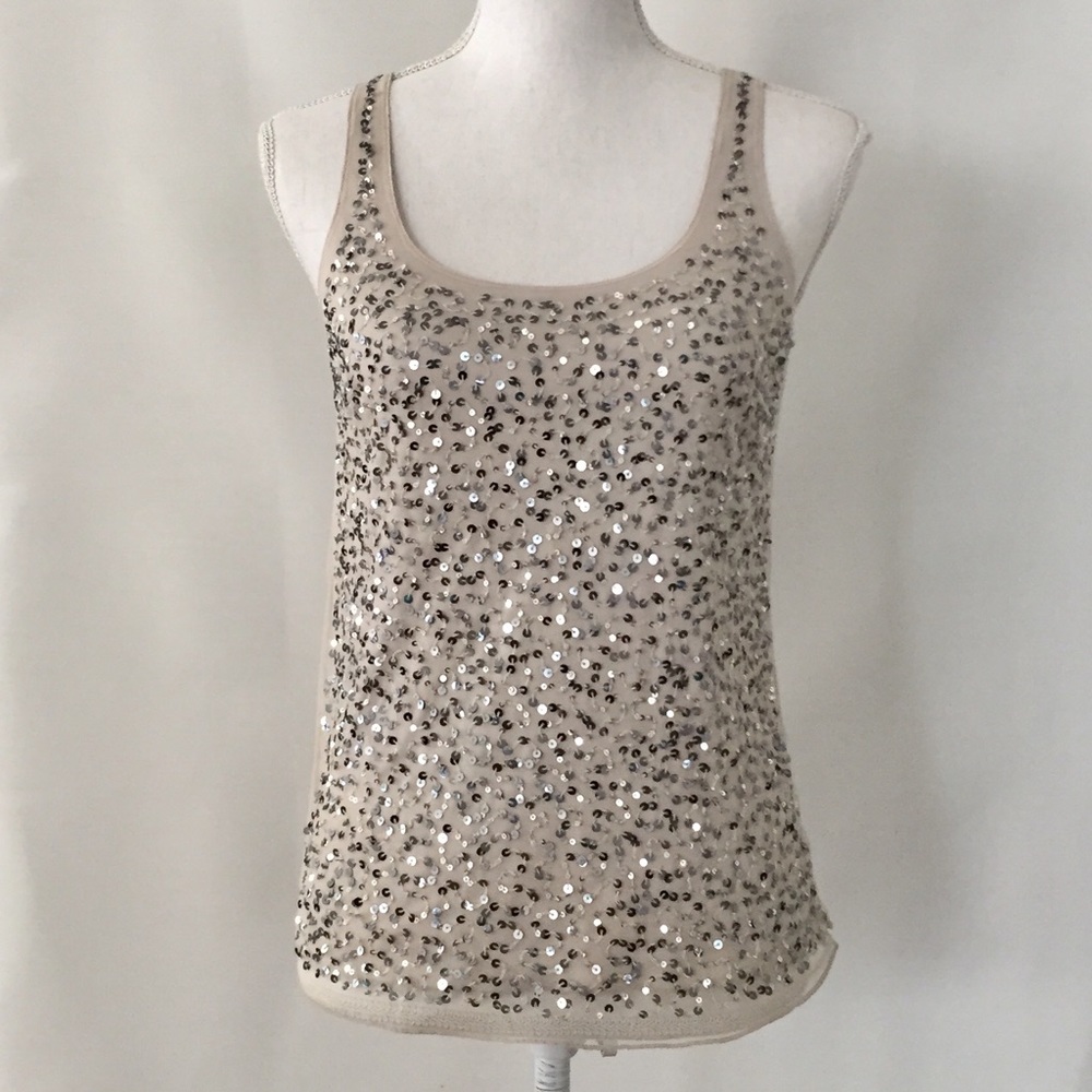 NEWPORT NEWS Grey sequin cami tank top  NWT.  Sz S